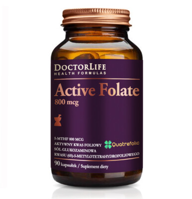5906874819661 DOCTOR LIFE Active Folate aktywny kwas foliowy 800mcg suplement di