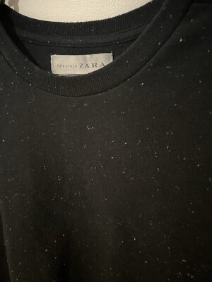 Specials Zara Black Multicolor Long Sleeve Comfy Crewneck Sweatshirt Size Large