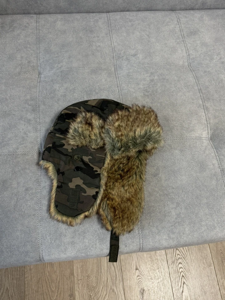 Vintage Military Hype Trapper Hat Fur Fuzzy Y2K USA Ushanka Glamour Wool Style - Image 3 of 4