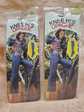 Deadstock First Quality Hosiery 2pr Beige Knee Highs Nylon Sz 8.5-11 Model 1970s