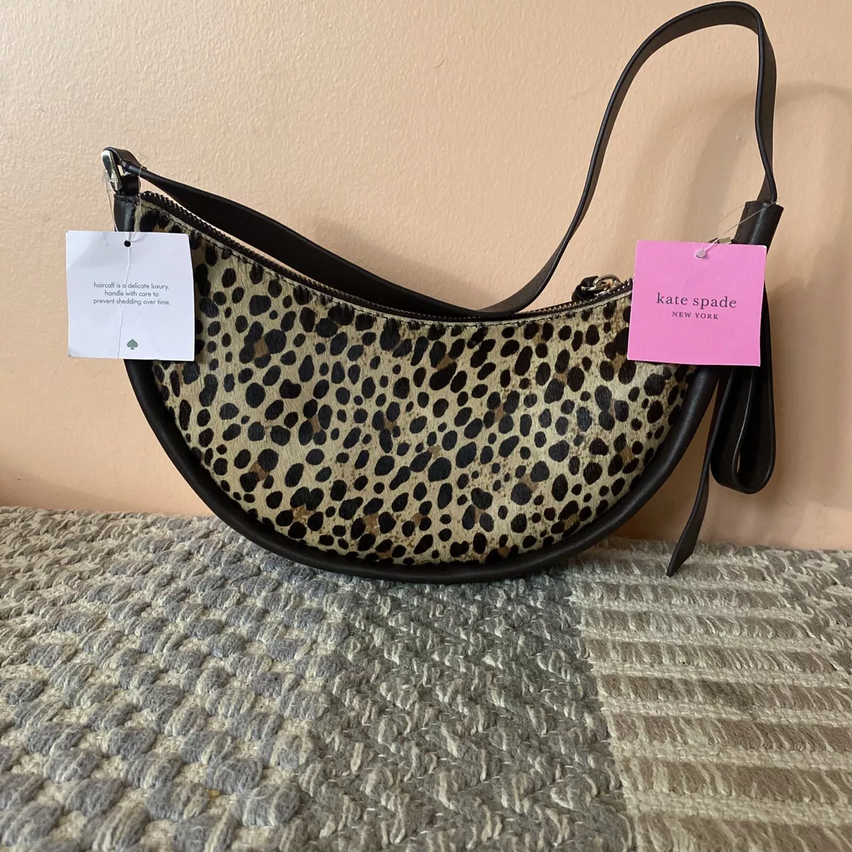 NWT Kate Spade Smile Shoulder Bag Leopard Calf Hair Cheetah