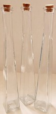 Lot Of 3 New Decorative Tall Glass Jars With Cork