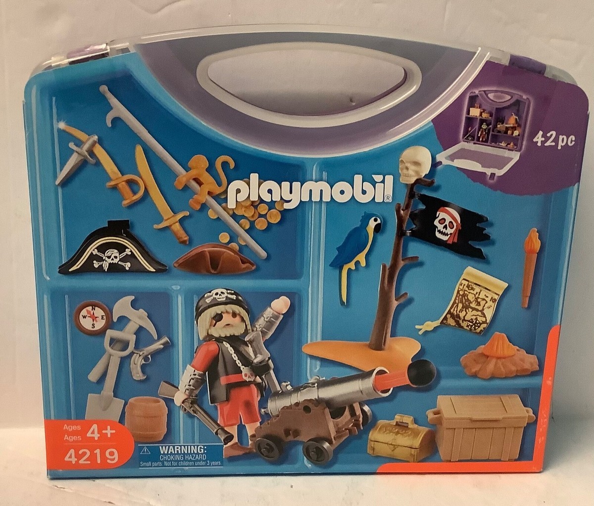 PLAYMOBIL 4219 Pirate Set With Carrying Case - 2007 for sale