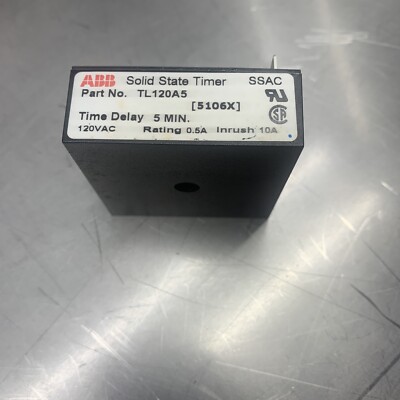 ABB SSAC ANTI-SHORT CYCLE SOLID STATE TIMER 5 MINUTE TIME DELAY , TL120A5T