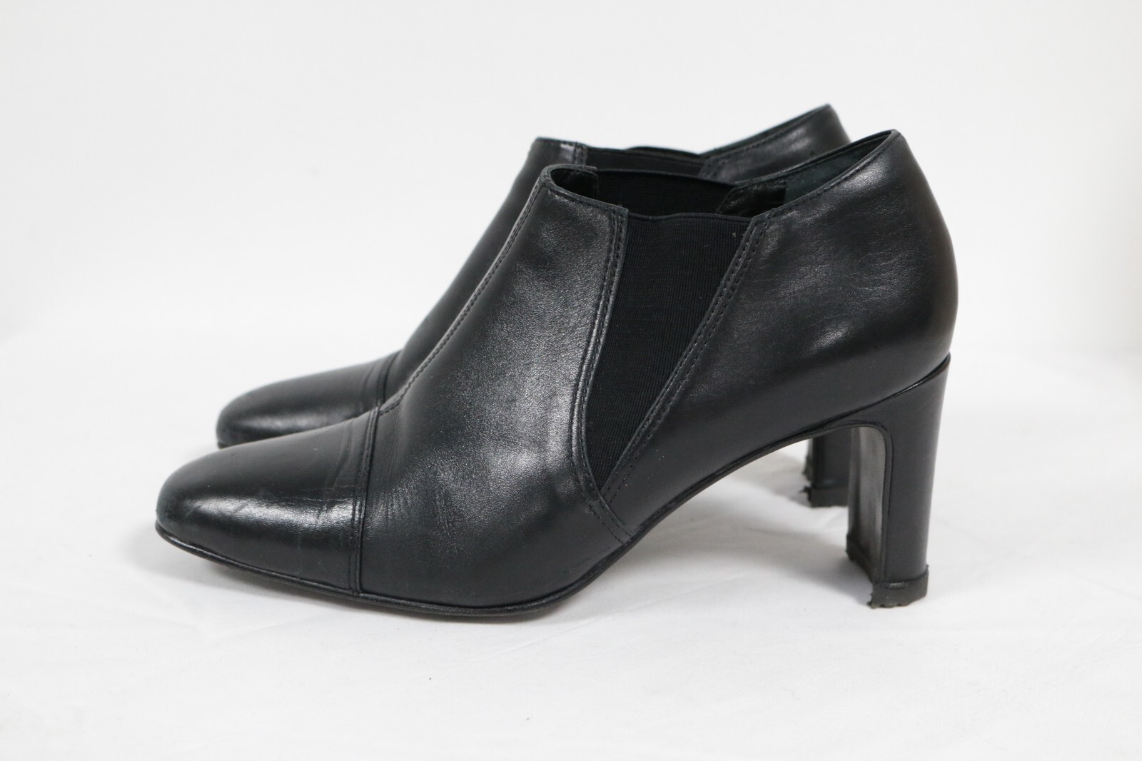 St Michael Leather Heels Boots UK Black Casual Smart Occasion