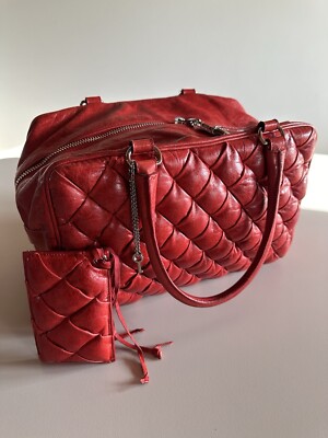balenciaga Boston Handtasche dunkelrot mit Spiegelschlüssel