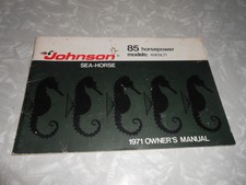Vintage 1971 Johnson 85 HP Sea Horse Outboard Boat Motor Owners Manual.NR!