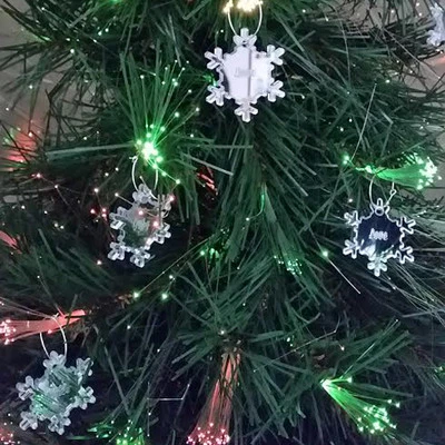 BONGO BADGES PERSONALISED ENGRAVED SNOWFLAKE WINE GLASS CHARMS & CHRISTMAS TREE DECORATION