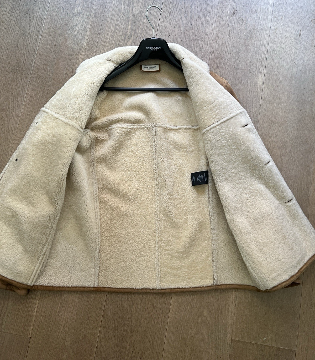 Giacca Saint Laurent Paris FW18 Shearling Rancher Taglia 52
