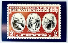 1976 Oklahoma City Stamp Exhibition Battle of Yorktown Washington Postcard Vtg