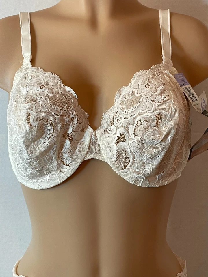 Nuevo de Colección Olga SATÉN Y ENCAJE TEXTURAS Sujetador 36D Floral Encaje Brillante Marfil 33080 Nuevo Foto 2 de 4