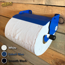 Wall Mountable Blue Towel Roll Hanging Holder Dispenser With Stop Brake Workshop