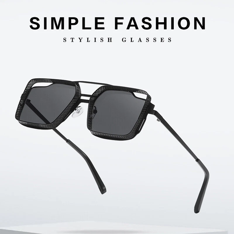 Retro steampunk hotsell square vintage sunglasses