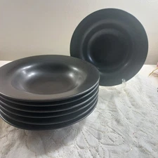 Lindt Stymeist 8.5" RIMMED BOWL Craft Works Soup Japan Dark Charcoal Gray 7 Pcs.