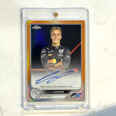 2022 Topps Chrome Formula 1 F1 Liam Lawson Orange Refractor Auto /25 #CAC-LL