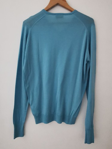 BNWT John Smedley 'Bobby' Blue Wool Jumper Size Medium * NEW * Made In England - Picture 8 of 10