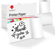 Phomemo Printer White Adhesive Thermal Sticker Paper, 50mm x 3.5m Compatible ...