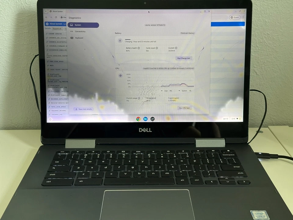 DELL INSPIRON CHROMEBOOK 7486 2 en 1 14" FHD TOUCH I3-8130U 3.4GHZ 128GB SSD 4GB Foto 3 de 4
