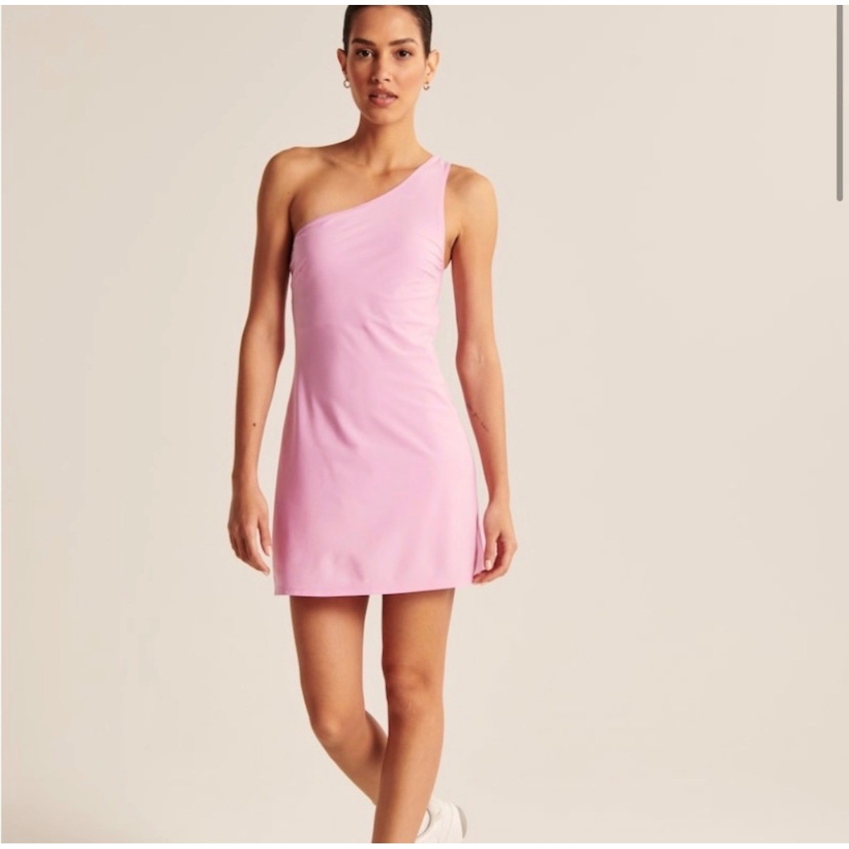 NWT Abercrombie & Fitch YPB Pink One Shoulder Traveler Mini Dress Small