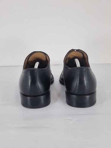 Black Leather Oxford Dress Shoes Size 10 US Cap Toe, Formal Business - Foto 6 di 16