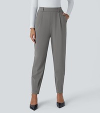 Halara pants women  s size large gray work pants tapered pull on