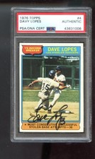 1976 Topps #4 Dave Lopes AUTO SIGNED Autograph Card PSA/DNA MLB Record Breaker