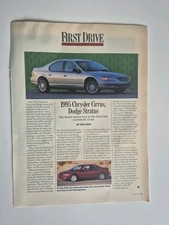 1994 Chrysler Cirrus Dodge Stratus Vintage Print Ad 8x10.5 Original Adver Poster