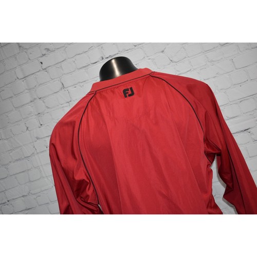 Footjoy Golf Pullover Shirt Mens Size Large Performance Polyester Red V-Neck - Picture 7 of 7
