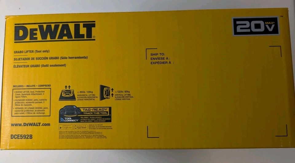 DeWALT DCE592B 20V Max Grabo Lifter (TOOL ONLY) - NIB - Image 2 of 3