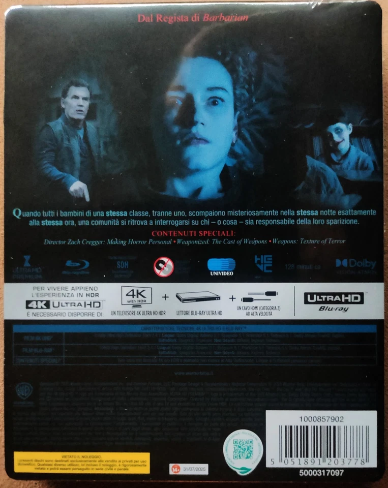 WEAPONS - 4K Ultra HD Steelbook Edizione Limitata Fuori Catalogo - Immagine 2 di 4
