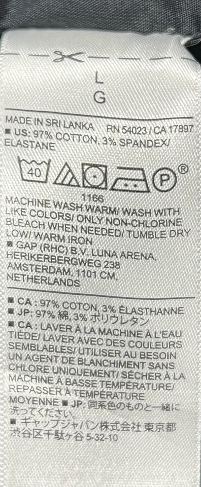 Banana Republic Shirt Mens L Black Untucked Fit Wrinkle Resistant Button Down - Image 4 of 4