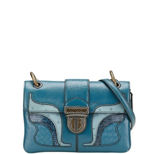 Bottega Veneta 50th Anniversary Intrecciato Leather Lizard Ostrich Handbag 99
