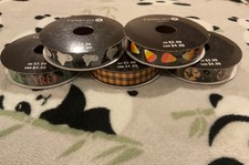 Halloween Ribbon Lot Of 5 Rolls 4 Yards 3/6  Wide Printed Grosgrain