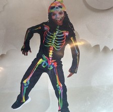 Kids Medium Black Light Skeleton Costume New with Tags