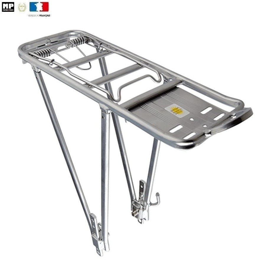 Porte-bagage vélo arrière argent universel pour VTC et ville 24-28"