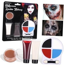 Halloween Kit with 4 Colors Face Body Paint  Applicator, Fake Zombie Makeup