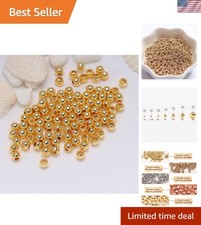 100Pcs 4Mm Yellow Gold Filled Rondelle Spacer Beads for Jewelry Making