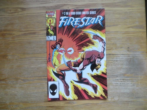 1986 VINTAGE MARVEL X-MEN FIRESTAR # 2 WOLVERINE SIGNED BY BOB WIACEK WITH POA