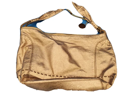 The SAK Metallic Gold Leather Shoulder Bag - Ships from Minnesota