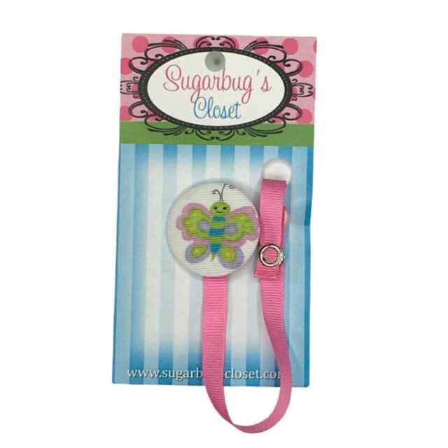 Pacifier Clip Holder Pink Butterfly for Baby