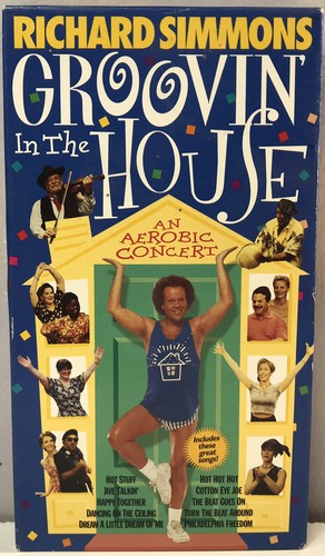 Richard Simmons Groovin in the House VHS Video Tape Exercise Aerobics NEARLY NEW - Picture 1 of 13