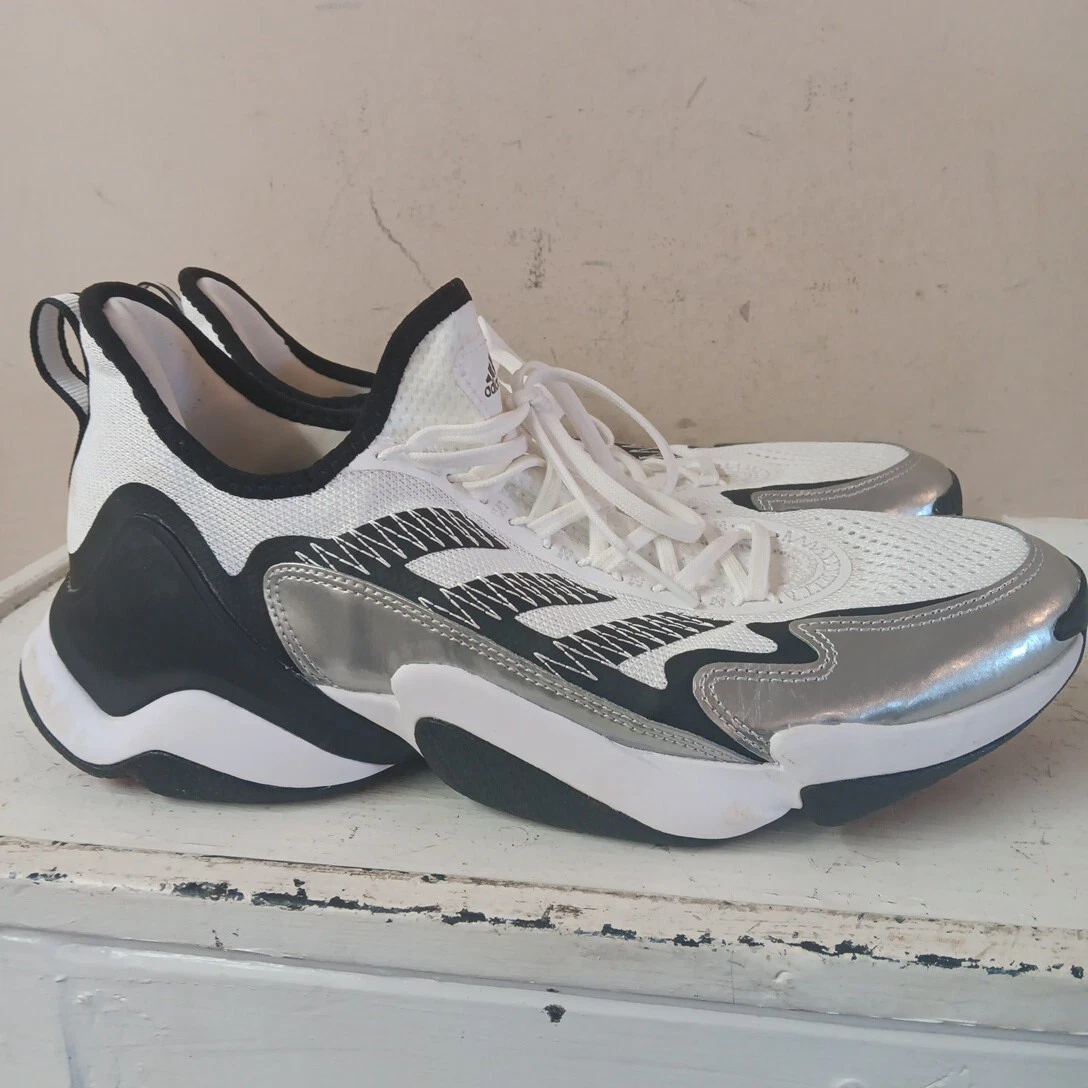 adidas Impact FLX x bianco argento metallizzato uomo taglia 12 usate mai indossate
