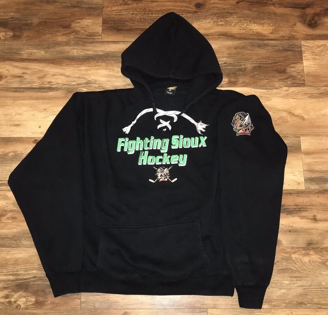 UND North Dakota Fighting Sioux Signature Sewn Lace Up Hockey Hoodie