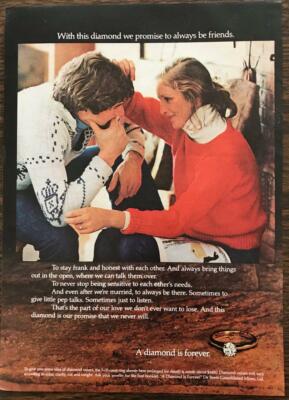 ORIG 1979 PRINT AD  Promoting Diamonds, Sponsored by De Beers Consolidated Mines