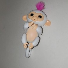 A Wowwee Fingerling Monkey White Pink Hair Electronic Toy As-Is Tested Works