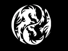 TRIBAL DRAGON YIN YANG Vinyl Decal Car Wall Window Sticker CHOOSE SIZE COLOR