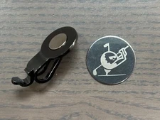 Golf Hat Clip with Magnetic Ball Marker and Tee Holder (Black)