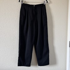 Liz Claiborne Women  s Trousers 10p Black High Waisted Pleated Preppy Work Wear