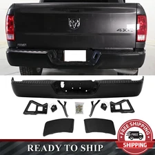 Black Rear Step Bumper Assembly for 2009-2018 Dodge Ram 1500 10-12 2500 3500