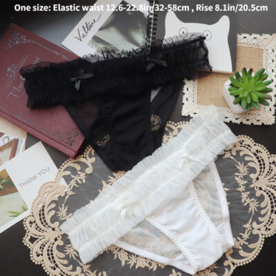 Women's Sheer Panties Mesh Brief Lace Lingerie Underwear